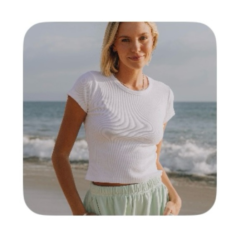 Daily Drills Ribbed Baby Tee - White xs/s